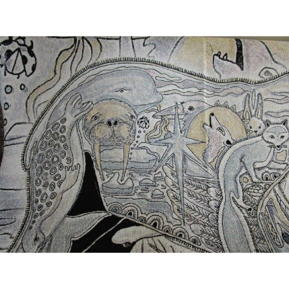 New Large Polar Bear Northwest Woven Cotton Afghan Throw Blanket Arctic Animal - Picture 4 of 5